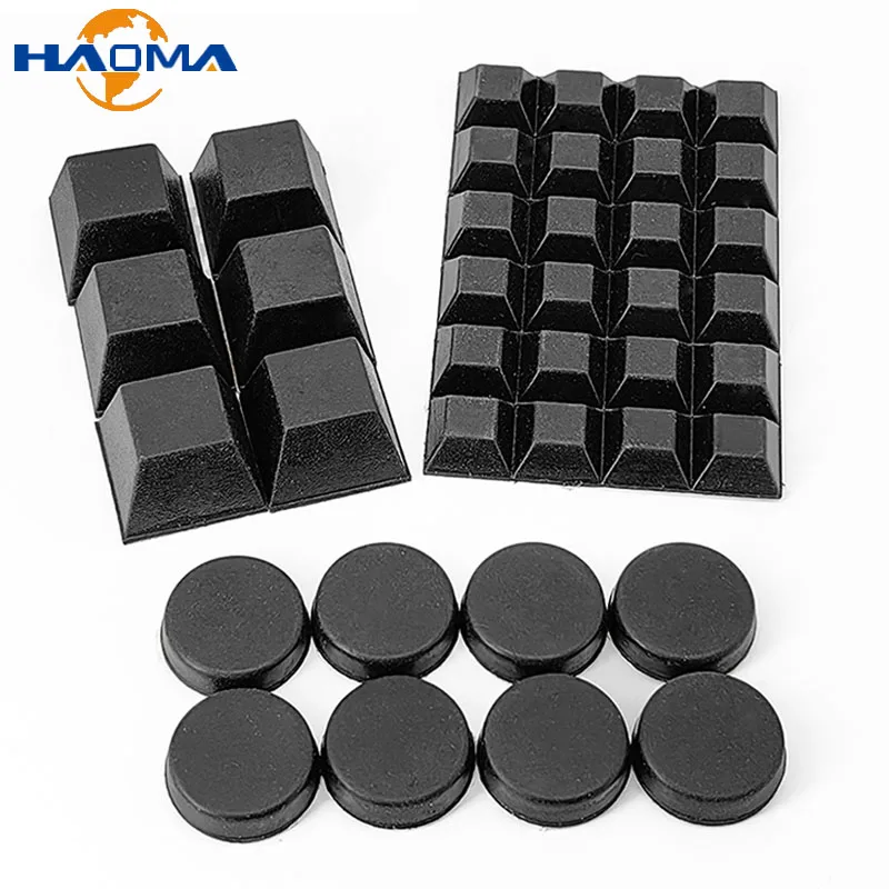 Self-adhesive Black Rubber Feet Pads Tall Square Shock Absorber Gasket For Laptop Speakers Electronics Appliances Furniture table foot pad,table leg tips