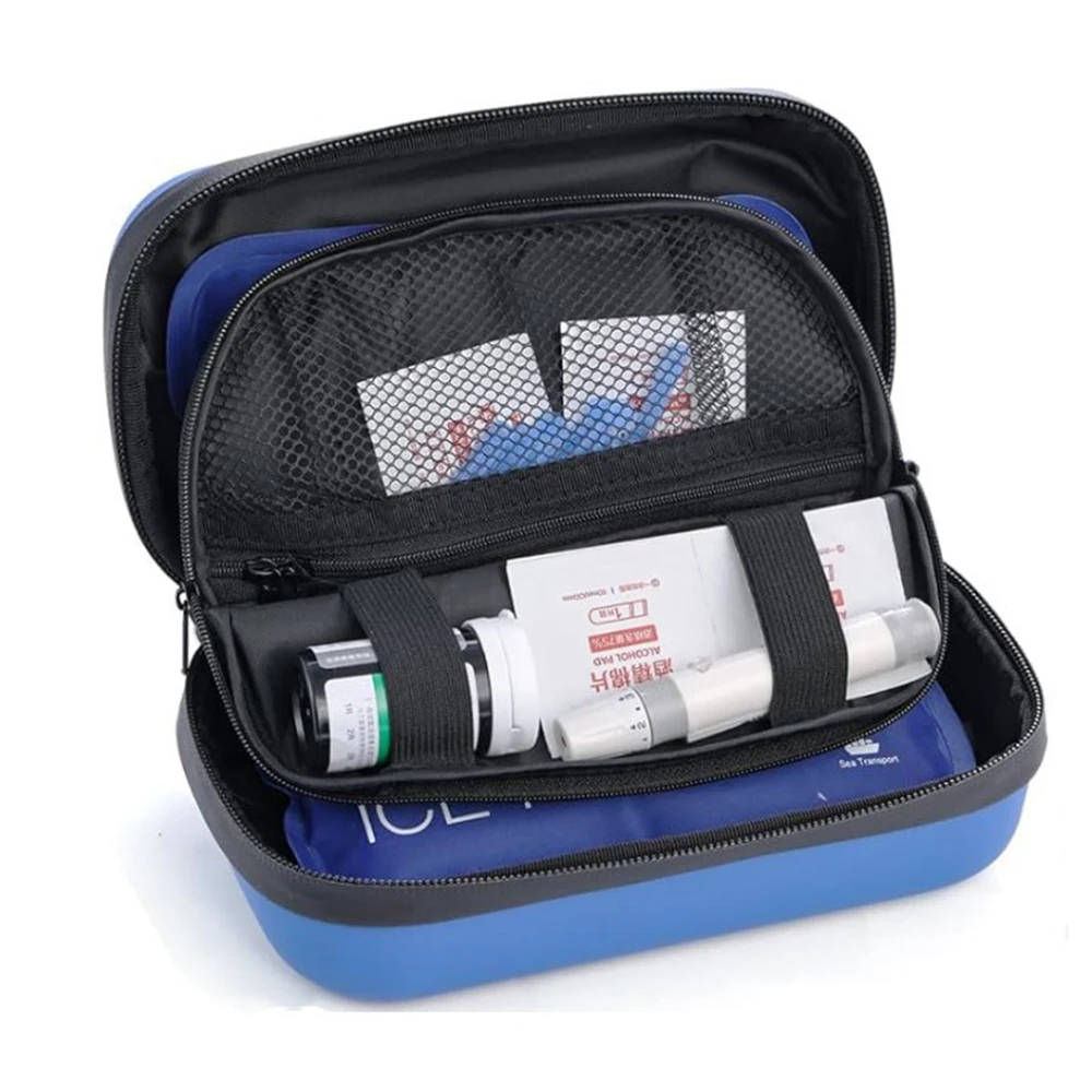 Insulin Cooler Travel Case TSA Approved Refrigerated Pharmaceutical Cooler with Thermometer 2 Ice Packs for Travel insulin cooler travel case