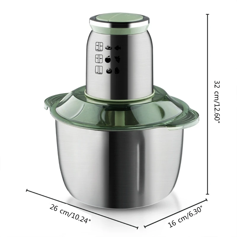 Picadora alimentos eléctrica acero inoxidable, picadora carne, procesadores alimentos 1000W