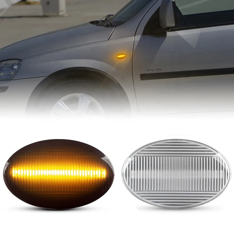 njssjd LED-Seitenmarkierungsanzeige für Opel/V-auxhall Corsa C Meriva A  Combo C LED-Blinker mit klarer Linse