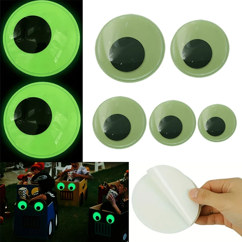Glow In The Dark Googly Eyes Movable Self-adhesive Eyes Large Plastic Sticker Diy Halloween Christmas Party Decoration