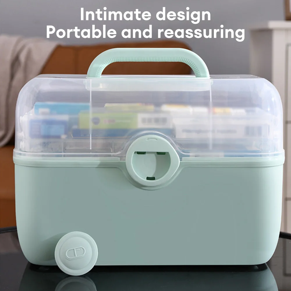 

Large Capacity Family Medicine Organizer Box Portable First Aid Kit Medicine Storage Container Family Emergency Kit Box Storages