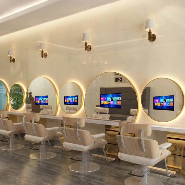 

Android Smart TV Children's Barber Shop Mirror Platform Haircut Floor Mirror Beauty Salon Mirror
