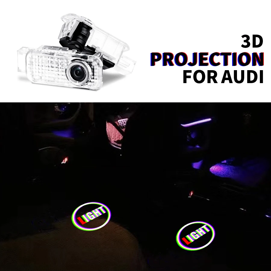 

2/4PCS Car Door LED Light 3D Shadow Styling Lamp Wireless Laser Projector For Audi Sline A1 A3 A4 A5 A6 A7 Q3 Q7 TT R8 B5 B6 B8