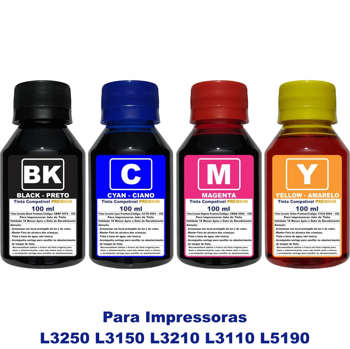 Kit Tinta Compatível Epson L3250 L3150 L3210 L3110 L5190 Refil 544 4x100ml  - Ink Refill Kits - AliExpress