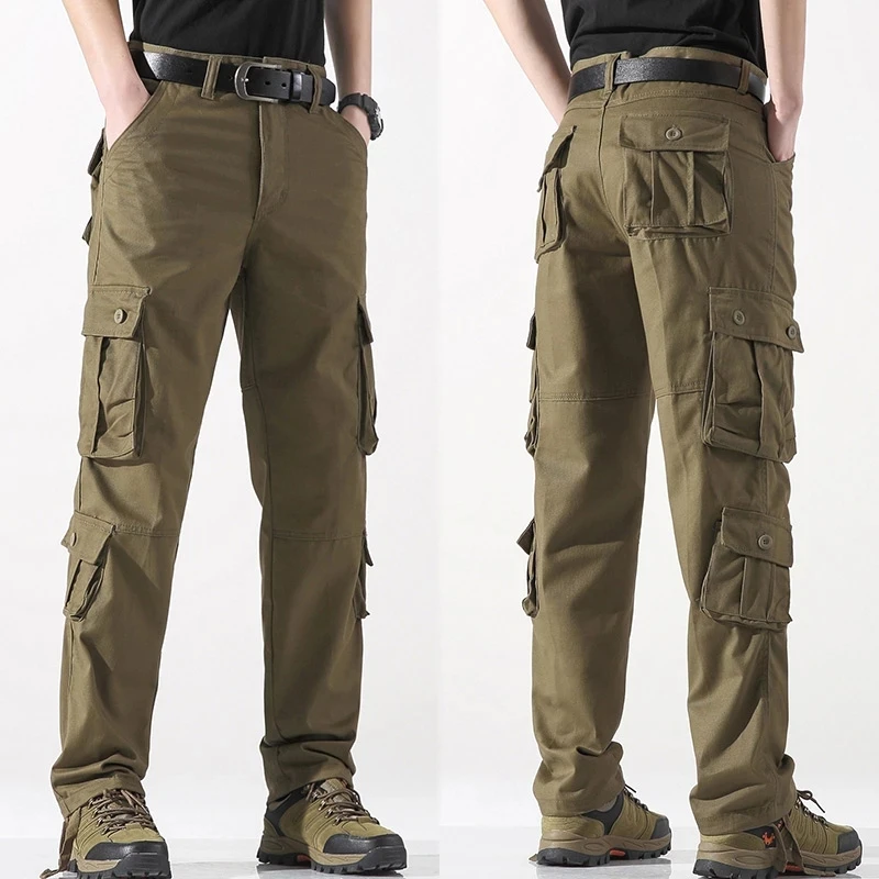Spring Mens Cargo Pants Khaki Men Trousers Casual Cotton Tactical Pants Men Big Size Outdoors Pantalon Homme cargo pants cotton work pants military cargo pants men casual pants