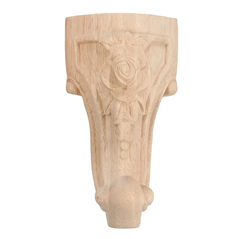 

1PC 10x5.5cm European Style Solid Wood Carved Furniture Foot Legs TV Cabinet Seat Feets High Quality Small Fresh Accessories