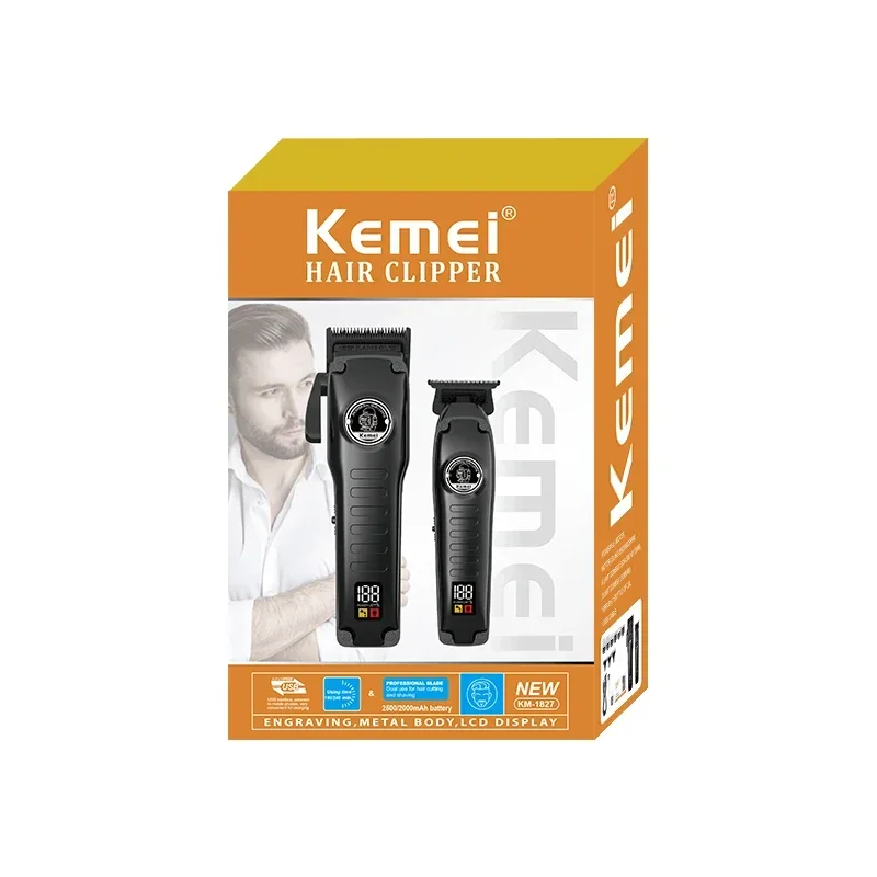 Multifunctional Brushless Motor Hair Trimmer 2pcs km-1827 Pro Electric Bldc Hair Clipper Best Hair Trimmer made in china 5