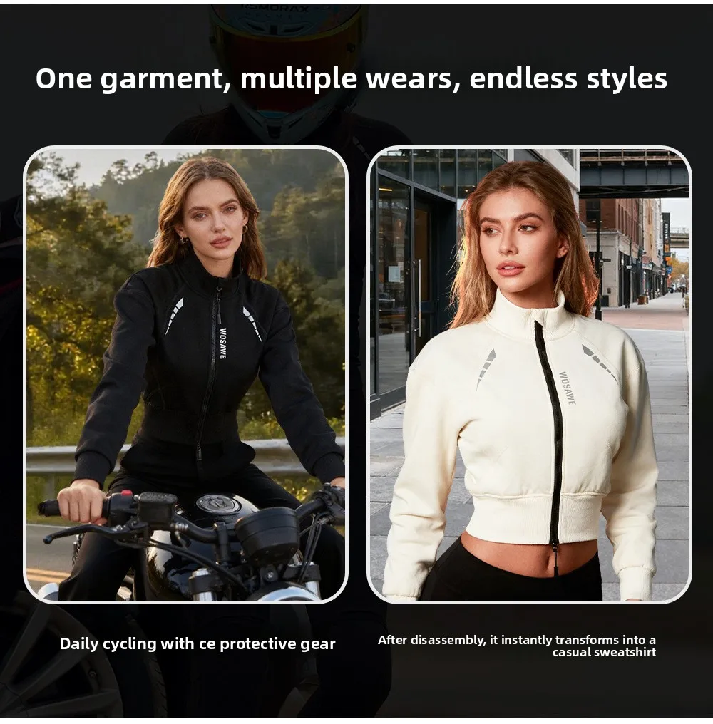سترة دراجات نارية شتوية للنساء من WOSAWE مع وسائد حماية معتمدة من CE، ملابس ركوب الدراجات النارية غير الرسمية