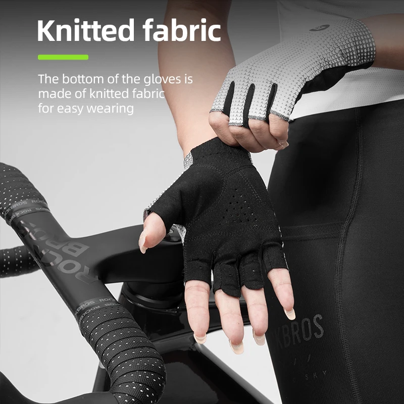 ROCKBROS Half Finger Gloves Summer Bicycle Gloves Anti-Slip Shock-Absorbing Cycling Fingerless Breathable Gym Gloves 4