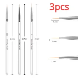 Precision Nail Art Liner Brushes for Intricate Striping and Painting - Professional Manicure Tool (Drawing pen 3sets)