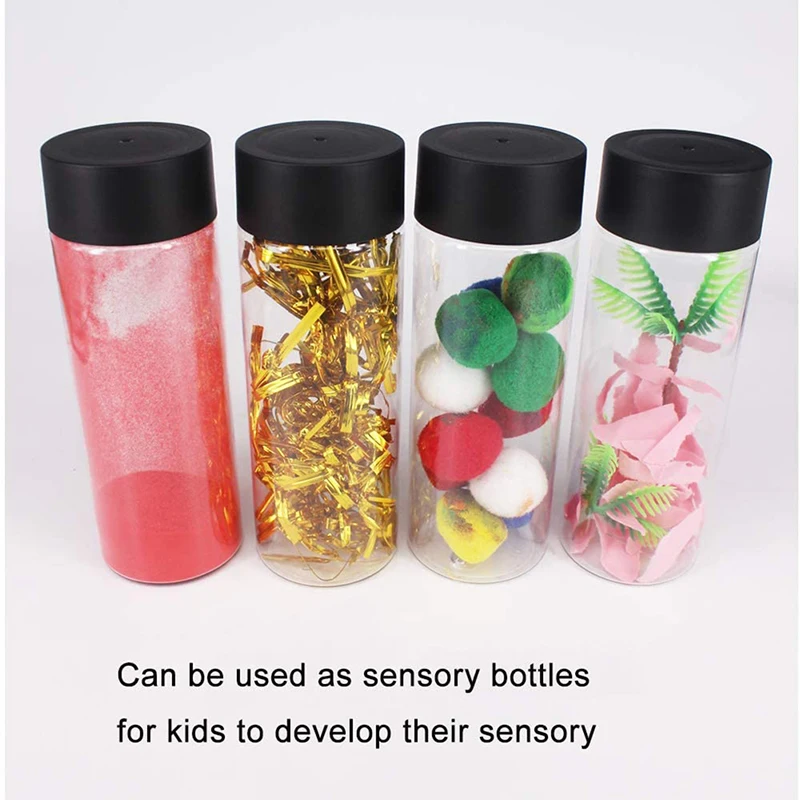 Botella sensorial vacía de plástico para bebé, botella de agua transparente  reutilizable para Smoothie, almacenamiento de cereales gruesos, juguetes de Educación  Temprana, 500ML - AliExpress
