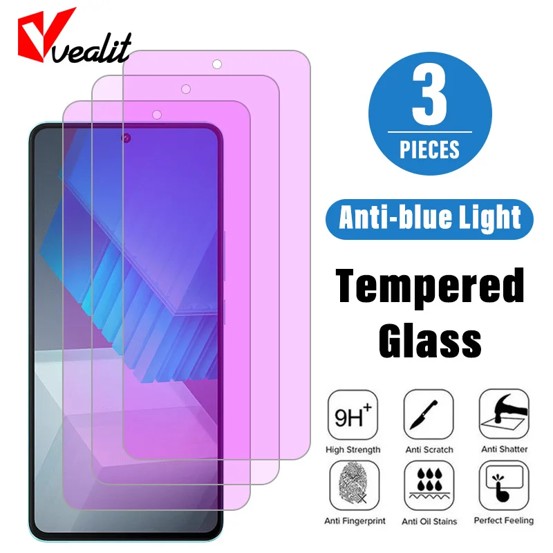 

3PCS Anti Blue Light Protective Glass for Vivo iQOO Neo 8 7 6 5 SE Y35 Y22S Y33S Y54S Y55 Y16 Y31 X70 X60 X50 Pro Tempered Glass