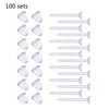 Earring Backs & Plastic Earring Post  Total 100 Sets Transparent Earrings Pin F19D 3
