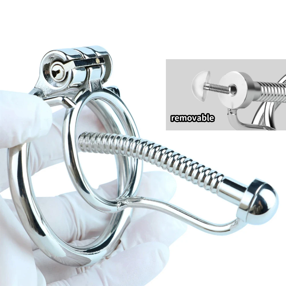 Stainless Steel Male Penis chastity cage Chastity lock sex toy Chastity cage accessory Chastity Devices Cock Cage With Urethral Catheter Penis Lock Cock Ring Sex Toys For Men Chastity Belt