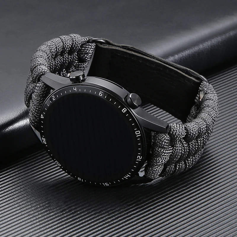 20 22Mm Pleciony Pasek Do Samsung Galaxy Watch 3/4/5/6 41/45Mm 40/44Mm 42/46Mm Dla Huawei Gt3 Gt 2E Gt2 Nylonowa Bransoletka Linowa