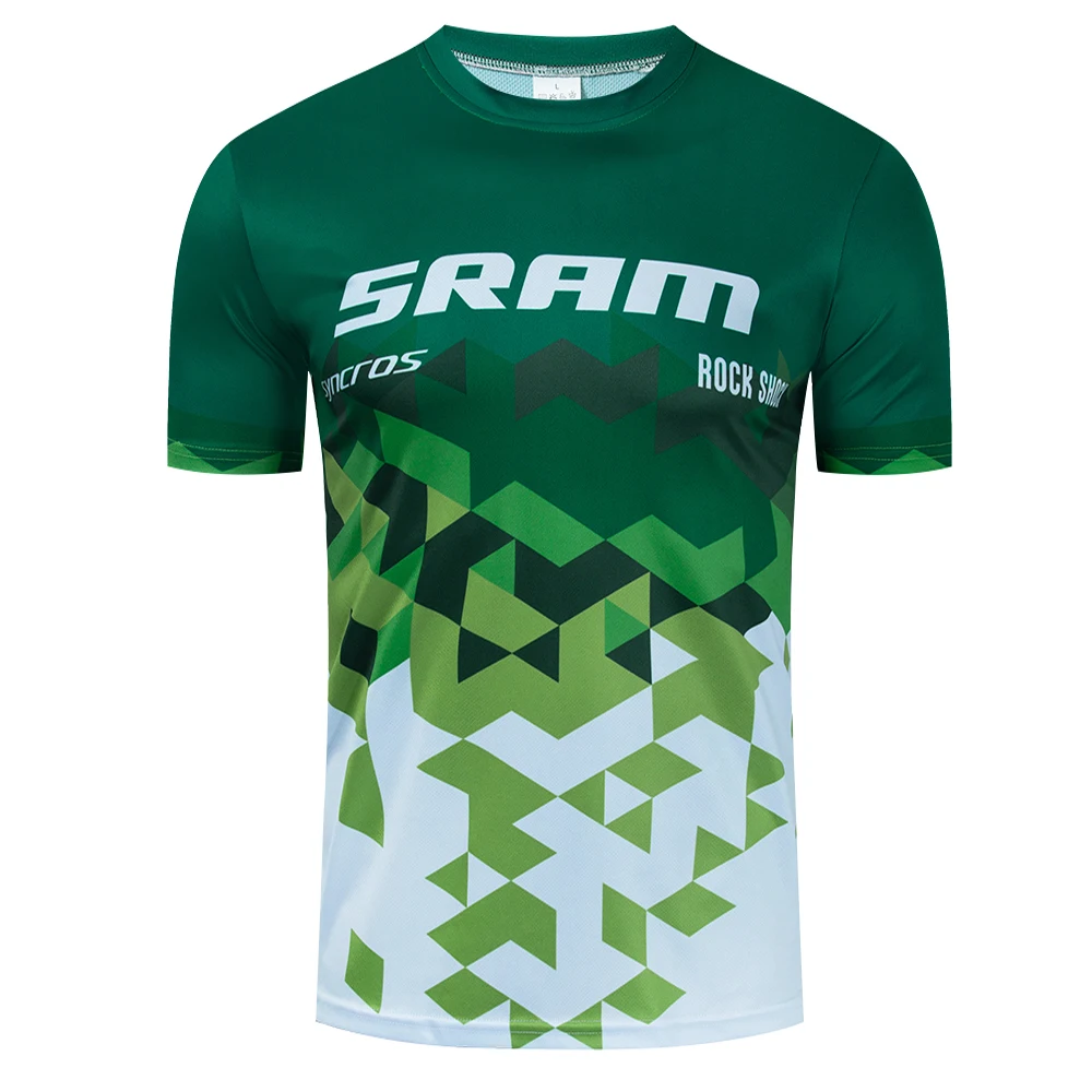 SRAM-Synthetic Rock Shot Ciclismo Jersey para Homens e Mulheres, Bicicleta Tshirt, Vestuário Ciclismo, Pro MTB, Bicicleta Maillot, Quick Dry SRAM-Synthetic Rock Shot Ciclismo Jersey para Homens e Mulheres, Bicicleta Tshirt, Vestuário Ciclismo, Pro MTB, Bicicleta Maillot, Quick Dry