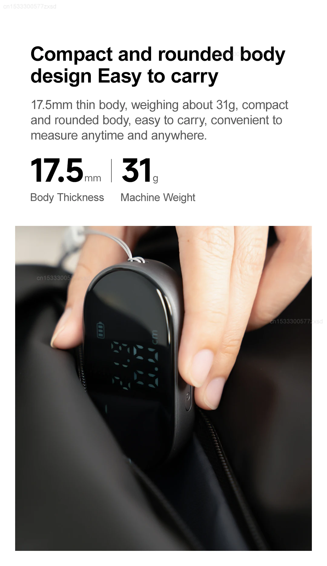 Xiaomi DUKA ATuMan Q2 Mini Electronic Ruler Digital Wheel Tape Measure description image 10
