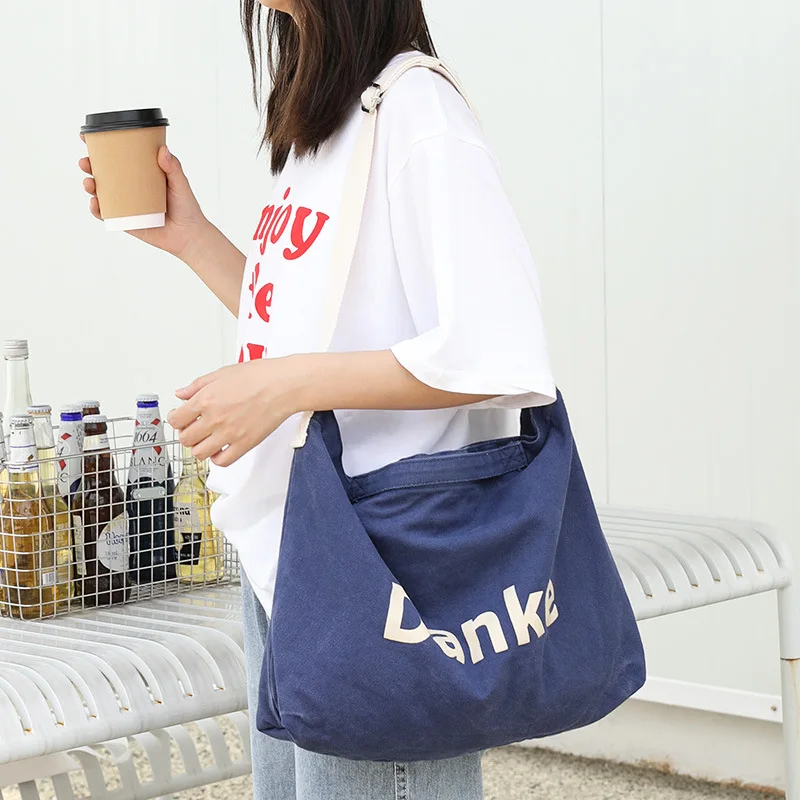 

New Canvas Tote Shoulder Bags for Women Printed Letter Shopper Bag Women's Handbags Underarm Shopping Travel Female Handbag