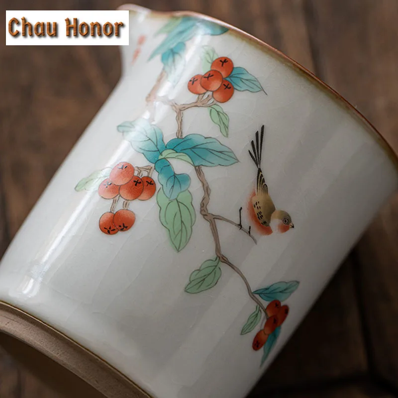 260ml Boutique Ru Kiln Porcelain Tea Pitcher Gracked Glaze Art Cha Hai Justice Cup Divide Tea Serving Cup Chinese Kung Fu Teaset