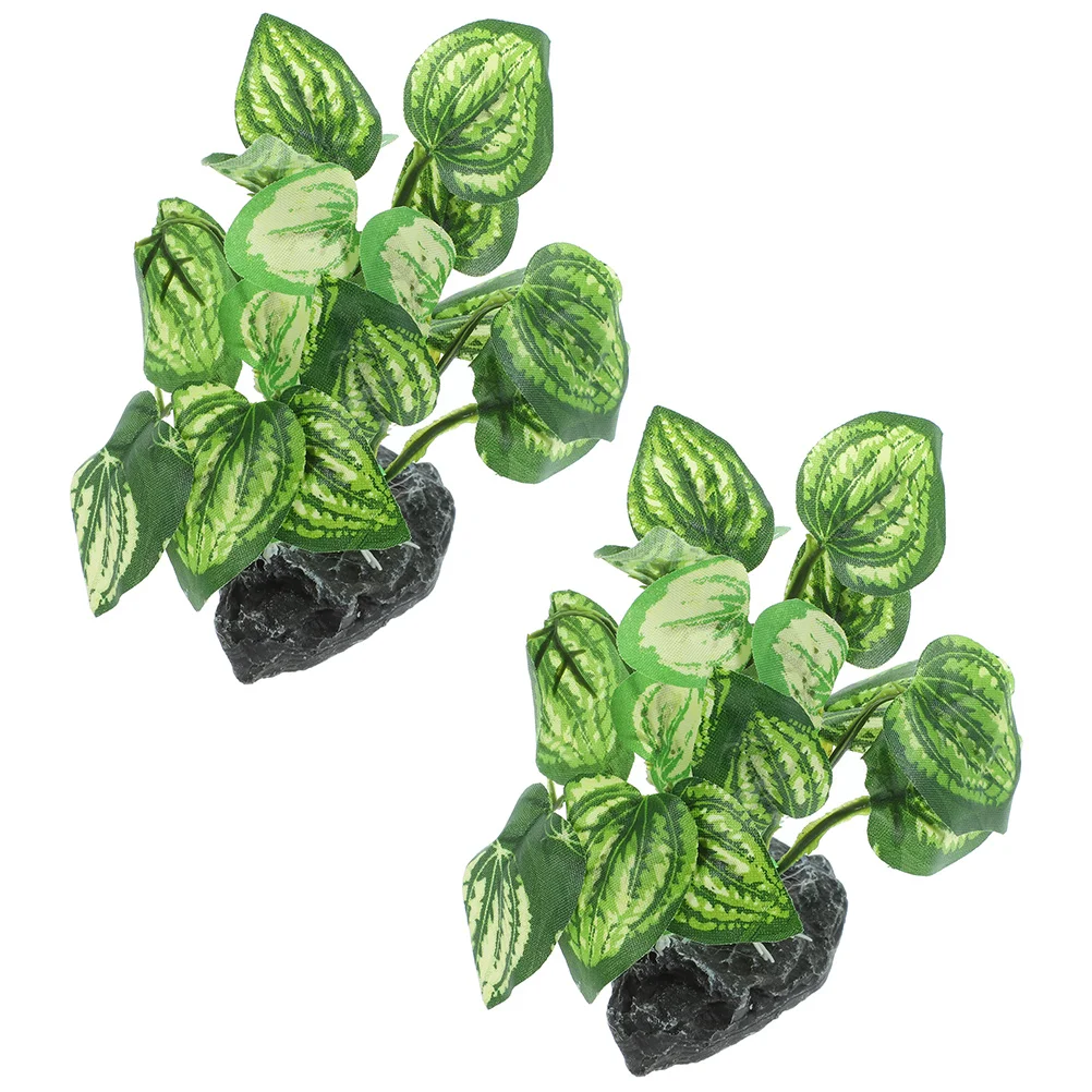2 Pezzi Decorazione Di Piante Artificiali Piccoli Contenitori Decorazioni Per Acquari Betta Safe Aquarium