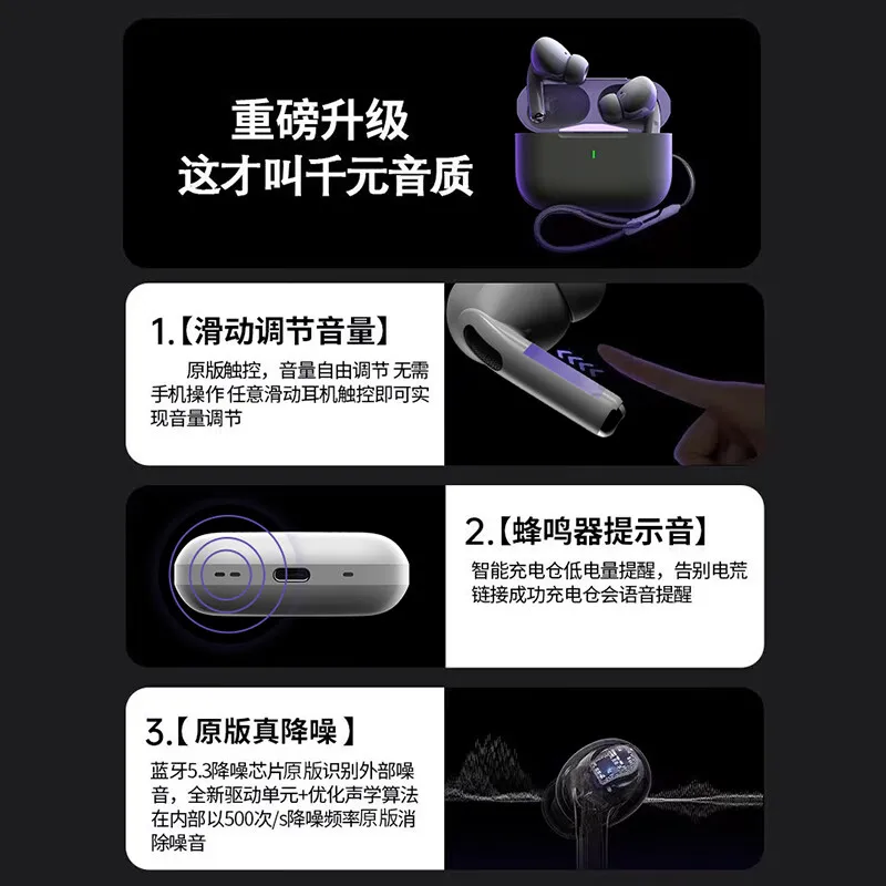 A7 Pro ANC Noise Reduction Al Display Bluetooth Earphones Stereo Earphones Sports Earphones Wreless Earphones With Microphone 6