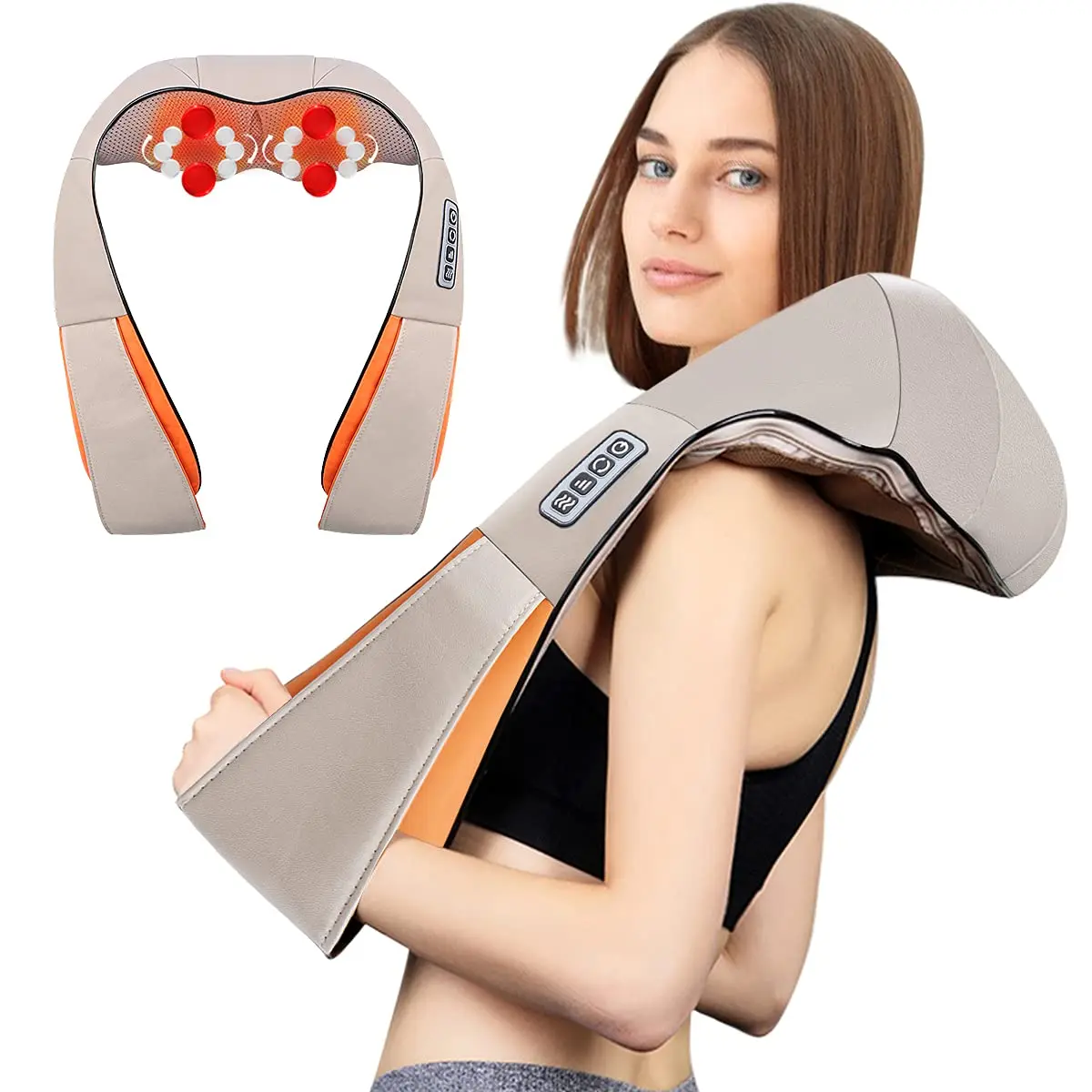 

- Portable Massager for Home Office & Car (Beige)