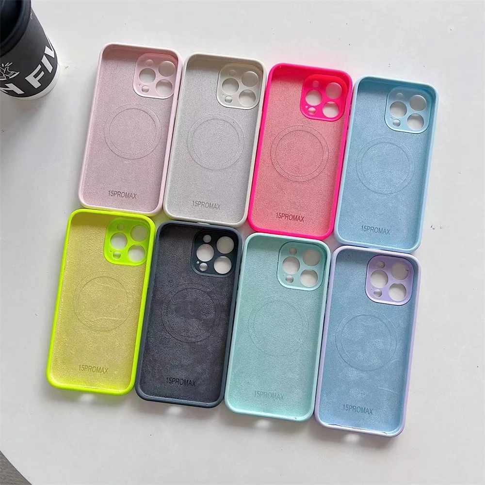 Vibrant Fluorescent Liquid Silicone Magnetic Case with Wireless Charging Compatibility