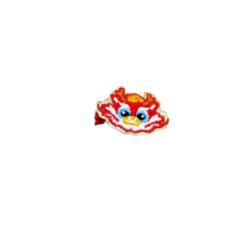 Embroidery Dragon Hairpin Lion Dance Mascot Dragon Children Red Hairpin Cloth Tang Suit Hair Clip Ancient Style Hairpin Girls