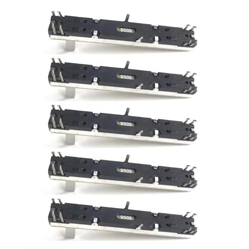 5PCS/LOT For Mickey mixer fader potentiometer 60MM 6CM long double B50K B50KX2 Potentiometer Stereo Slide