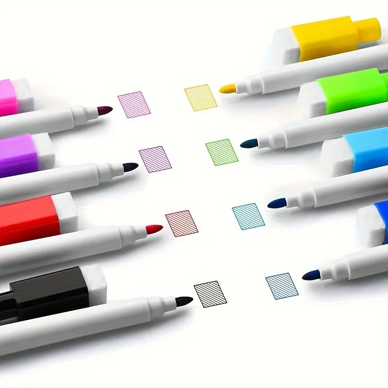 Marker Pen Art Pens 8 Colors Dry Erase Pen Magnetic Markers for Whiteboard Calendar Refrigerator