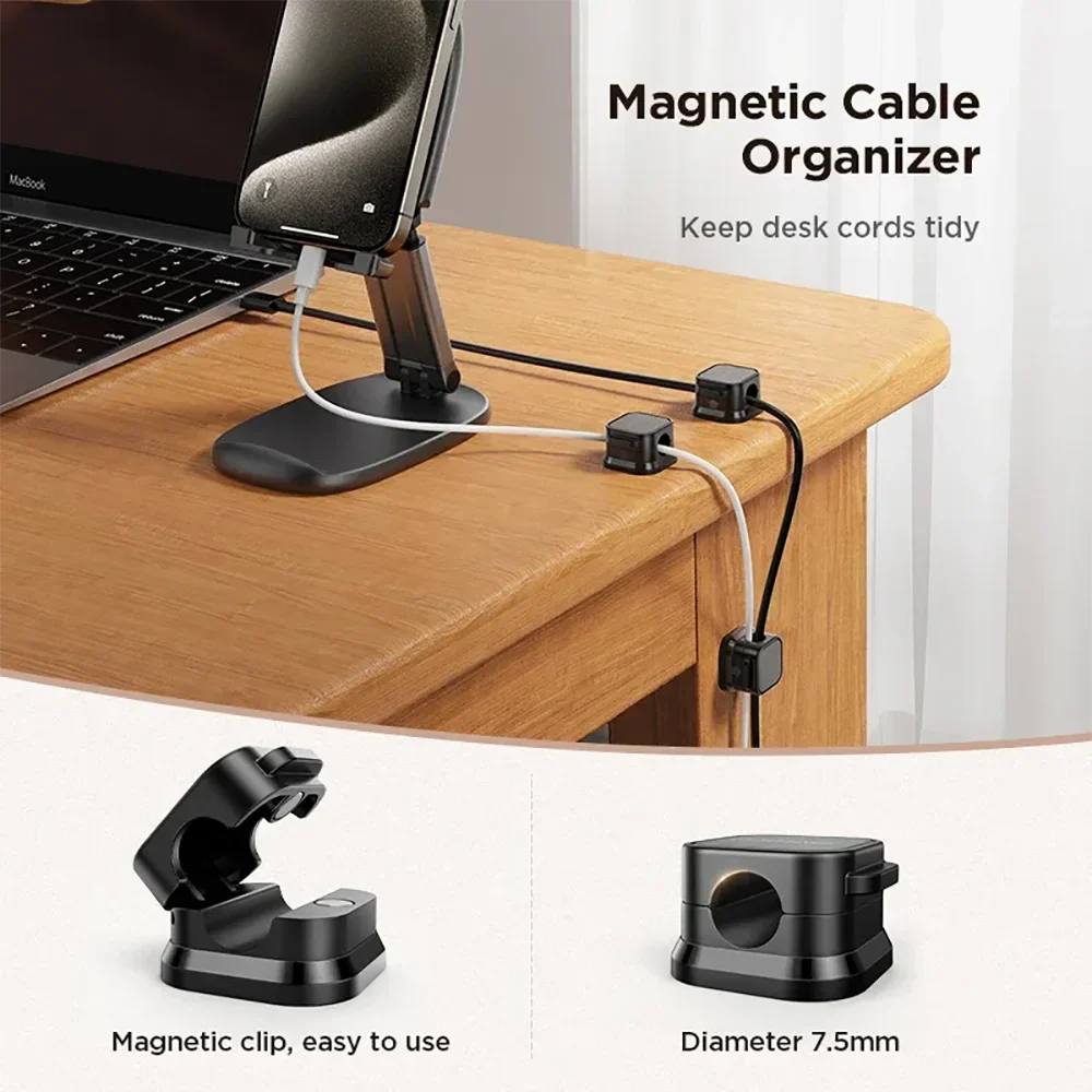 1/3/6PCS Magnetic Cable Clips Cable Smooth Adjustable Cord Holder Desk Management Wire Keeper Wire Organizer Holder cable organizer