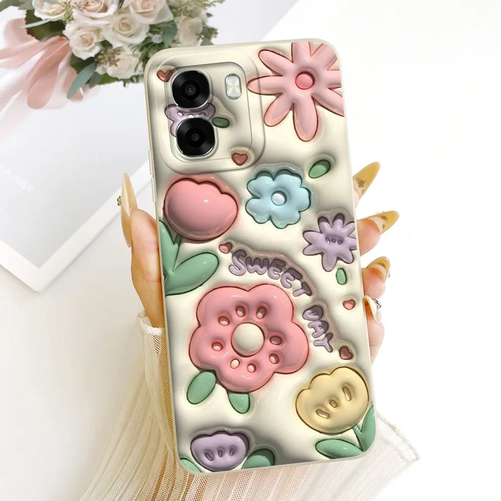 Cute Kawaii Luxury Fashion Flower Silicone Phone Case Cover