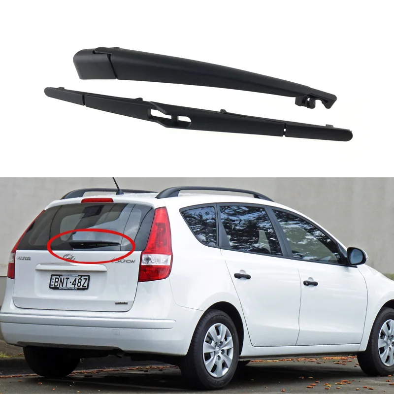 12" Rear Wiper Blade & Arm Set Kit For Hyundai i30 / i30cw 2007-2012 Windshield Windscreen Clean Rear Window 2008 2009 2010 2011 2