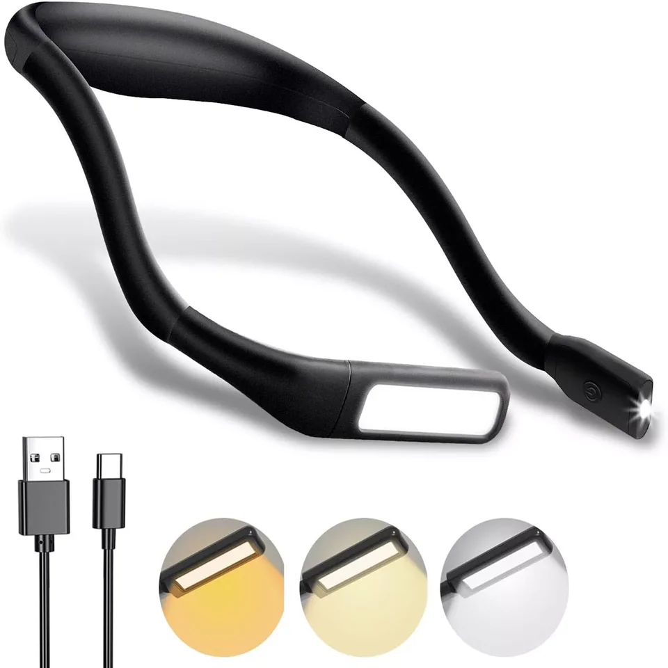 LED Neck Reading Light Portable USB Rechargeable Lamp