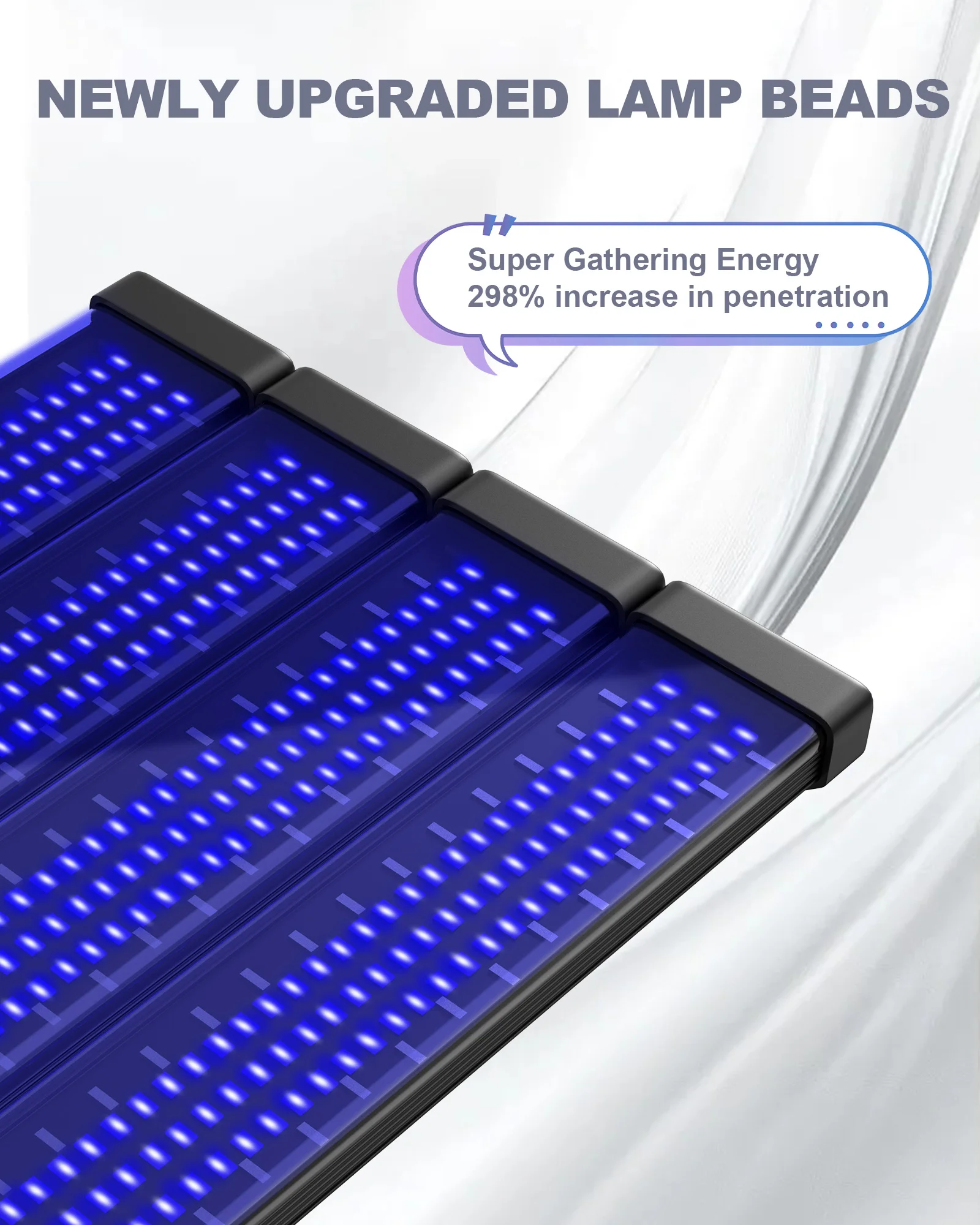 60W Tanning Lamp 4-Head UV Tanning Machine 432 LEDS Blue Light Wavelength 460nm & 490nm 360&deg; Rotation Solarium Light