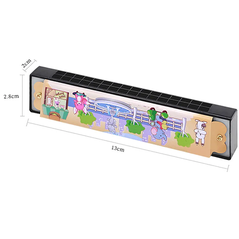 16 Holes Cute Harmonica Musical Instrument Montessori Educational Toys Cartoon Pattern Kids Wind Instrument Children Gift kids harmonica diatonic harmonica chromatic harmonica mouth harp
