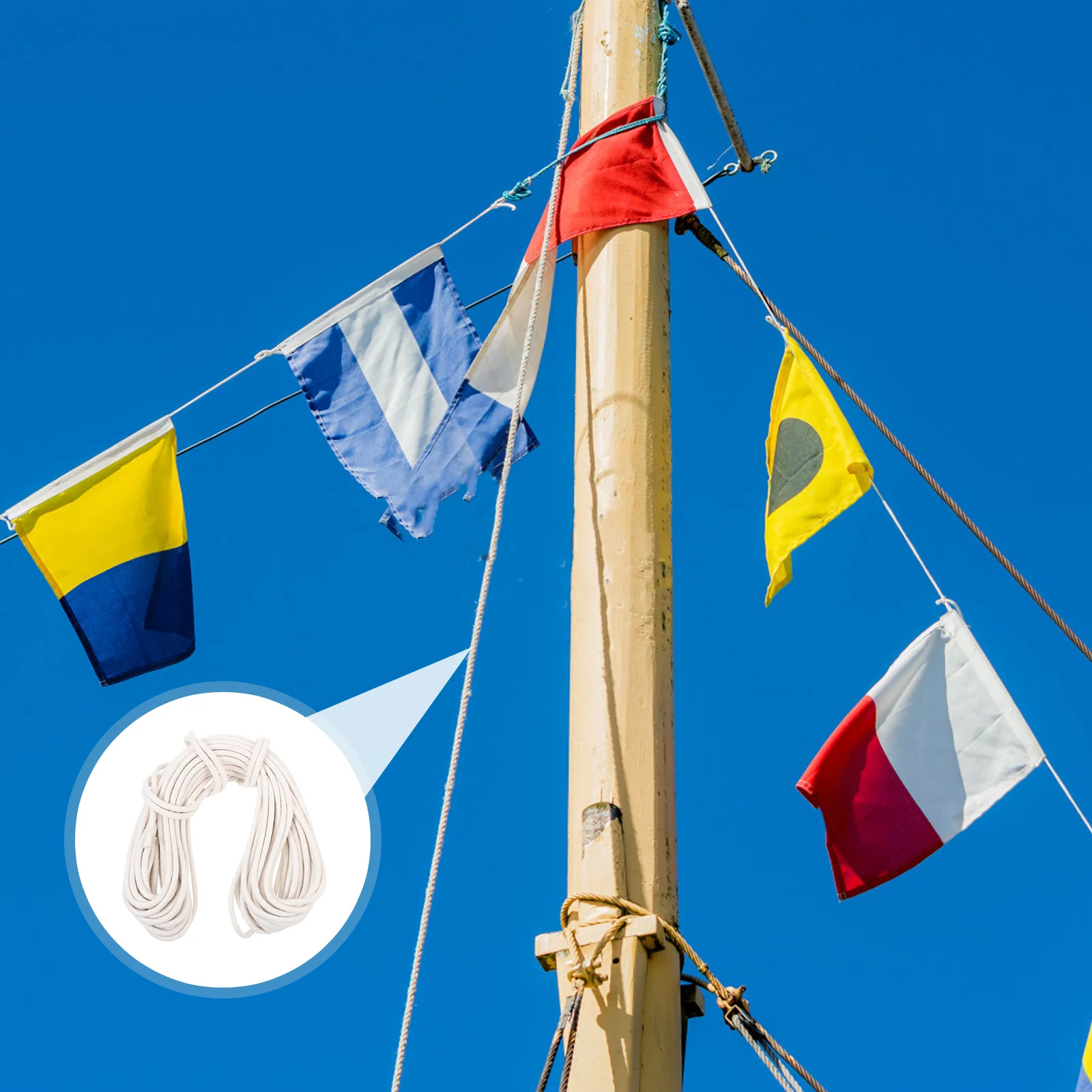 

Cotton Rope Flag Pole Halyard Useful Clothesline Flag Hanging Rope Clothes Drying Rope Flagpole Cotton Rope for Outdoor School