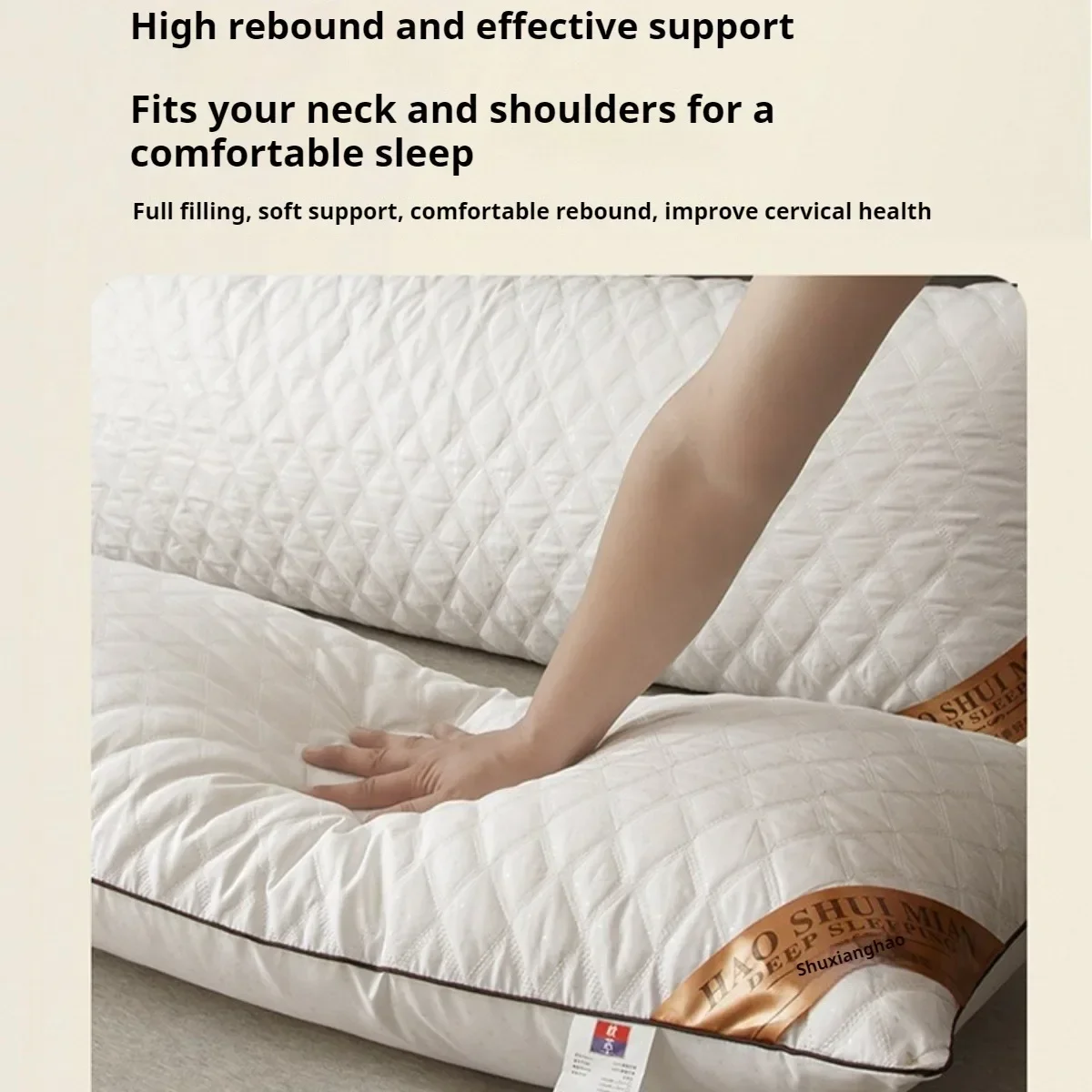 Quilted Elongated Pillow 1.2/1.5/1.8m Adult Elongated Couple Neck Care Long One Piece Pillow Neck Pillow for Hotels and Home Use 4