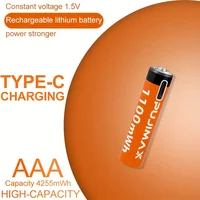 PUJIMAX 1.5V AA&AAA Rechargeable Lithium Battery 3400mWh/1100mWh, Type-C Port Charging Be Reused 1500 Times For Alarm Clocks 4