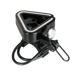Aluminum Alloy Bicycle Bell with Flexible Mount and Triangle Design (Black  rubber band)