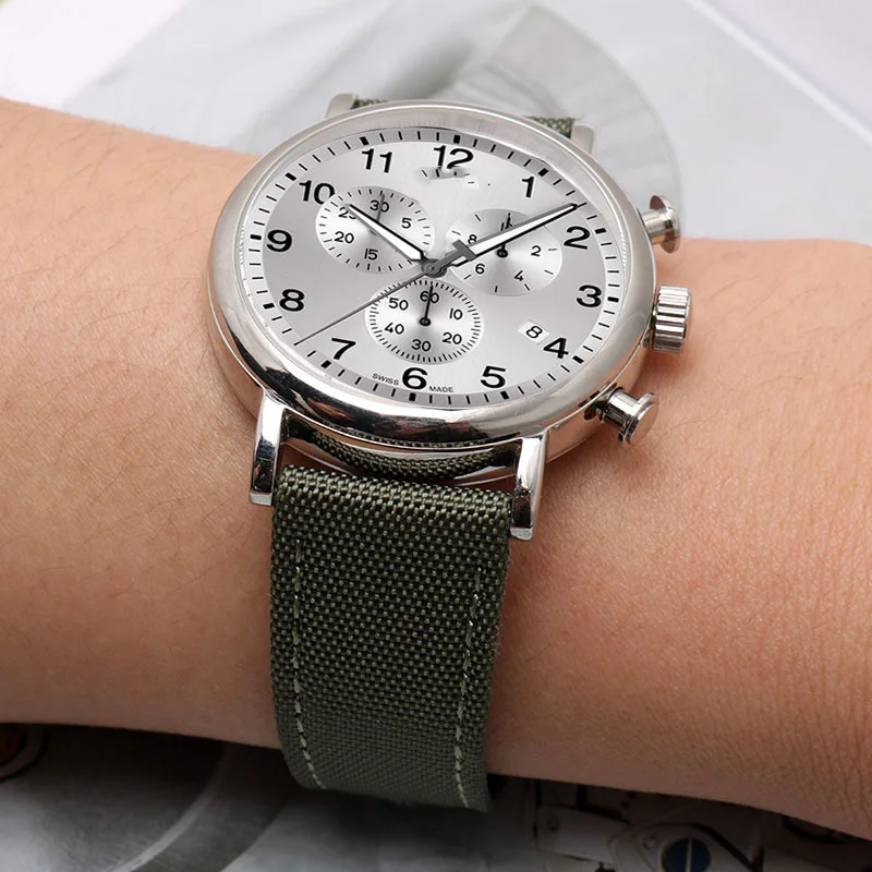 Universal Nylon Canvas Watch Band Bracelet, Men's & Women's Sports Accessory in Multiple Sizes (18mm-24mm)