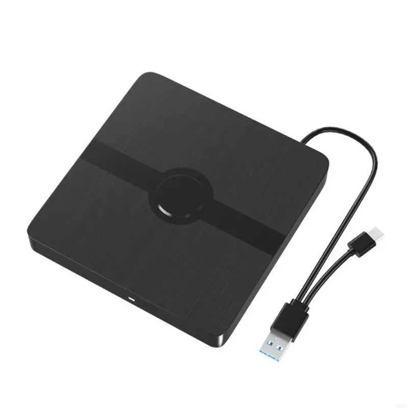 U55C USB 3.0 and Type C 2 Interfaces Portable DVD Burners Drive, Fast Speed Data Transfer External Optical Drive for Desktop