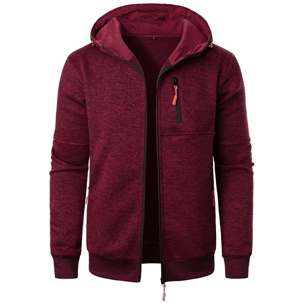 New Men's Sports Fitness Casual Sweatshirt Cardigan Hooded Jackets Cardigan Hooded Sweatshirts Baseball Jacket 3