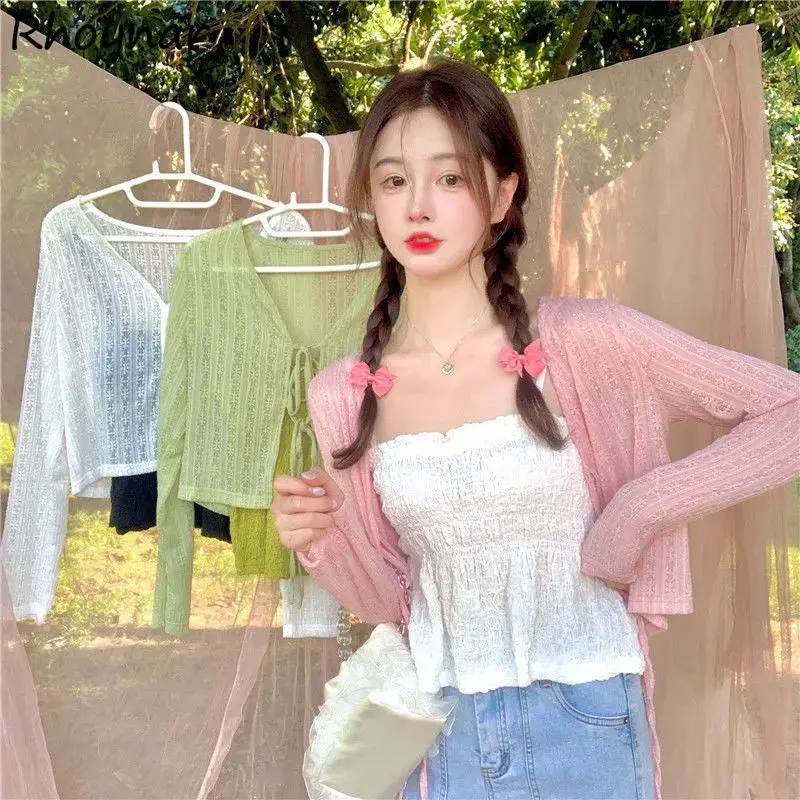 

Jackets Women Lace Up All-match Solid Breathable Summer Clothes Younger Holiday Classy Aesthetic Casual Outwear Tender Popular
