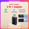 2in1 Wired to Wireless CarPlay Android Auto Adapter for OEM Car Stereo With USB Plug and Play 1