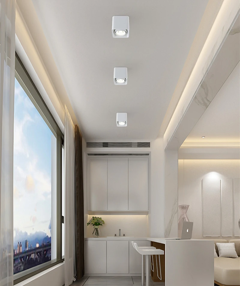Lâmpada do Teto Montada para Baixo Quadrado Pode Escurecido Wall Mounted Downlight 10w 20 24 Cob Ponto Luz Única - Cabeça Dupla Superfície Ser Led 8 Computers & Electronics