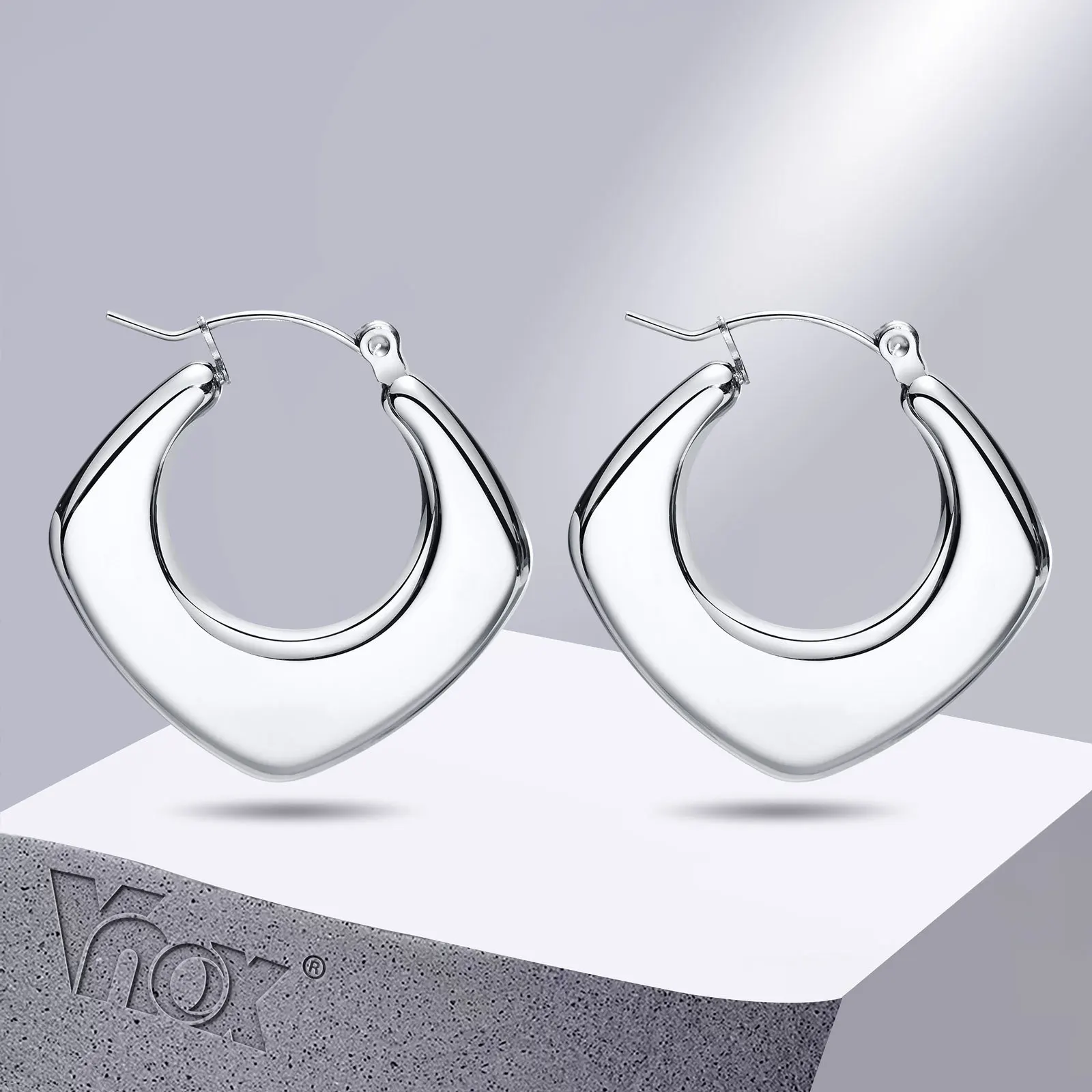 Vnox Geometrische Frauen Ohrringe, Gold Überzogene Edelstahl Huggies, Minimalistischen Metall Okzident Hohl Hoops, Coole Mädchen Schmuck