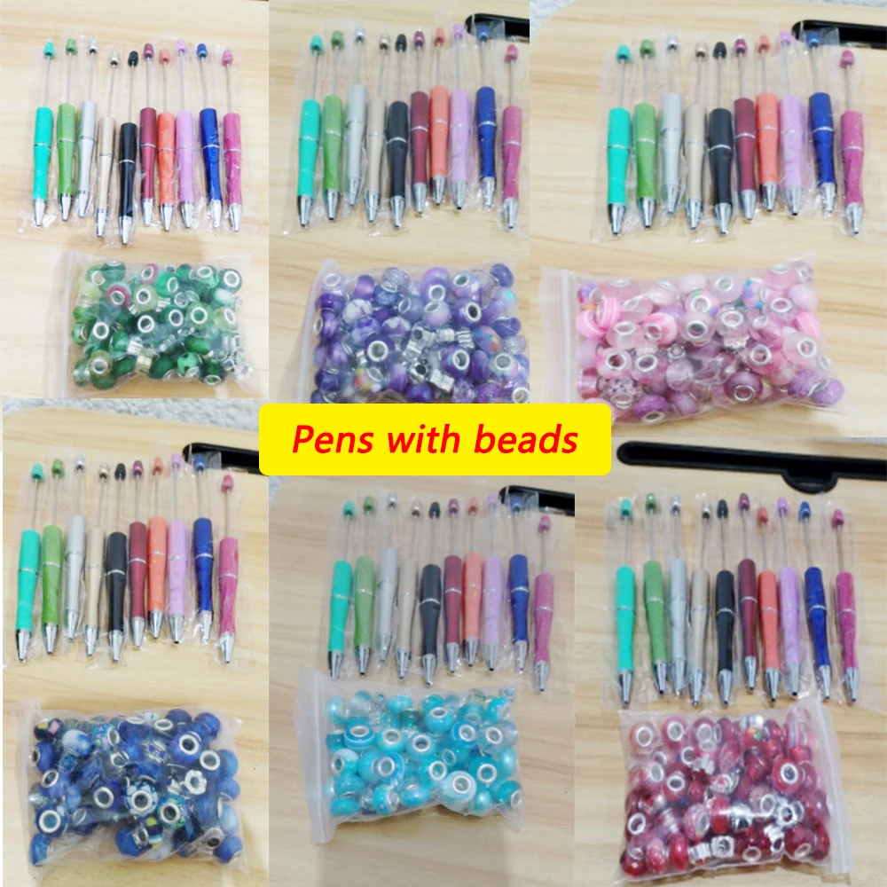 5/10Pcs Ballpoint Pen Bead DIY Custom Pen Plastic Beadable Pen Bead Pen  School Office Writing Supplies Stationery Wedding Gift - AliExpress