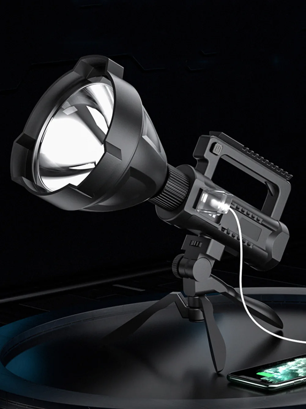 LED Flashlight Ultra-long Lighting Distance USB Rechargeable High Power Lamp Searchlight XHP70 Powerful Lantern Torches